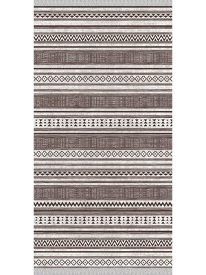 Nar Store Home Decoser 4086 Kahverengi Iskandinav Desen Kaymaz Yıkanabilir Kilim