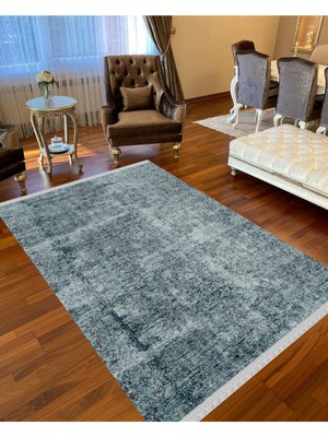 Nar Store Home Decoser 4016 Mavi Modern Kaymaz Yıkanabilir Kilim