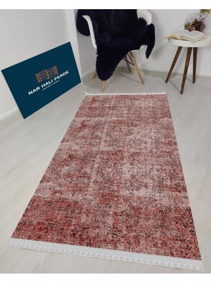 Nar Store Home Decoser 4017 Kiremit Turuncu Renk Kaymaz Yıkanabilir Kilim