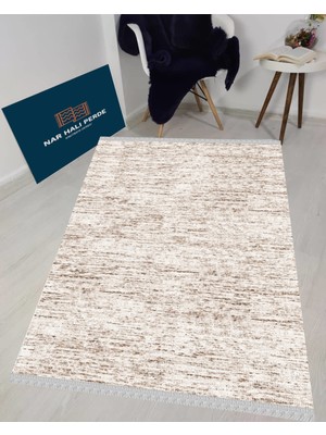 Nar Store Home Decoser 4030 Düz Bej Kaymaz Yıkanabilir Kilim