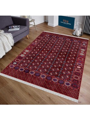 Nar Store Home Decoser 4036 Bordo Otantik Kaymaz Yıkanabilir Kilim