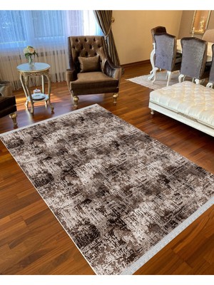 Nar Store Home Decoser 4041 Kahverengi Kaymaz Yıkanabilir Kilim