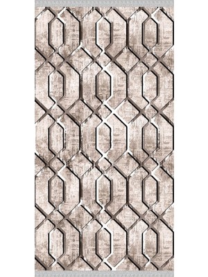 Nar Store Home Decoser 4074 Kahverengi Bej Renk Kaymaz Yıkanabilir Kilim