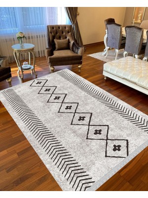 Nar Store Home Decoser 5029 Iskandinav Desen Yıkanabilir Pamuk Taban Kilim