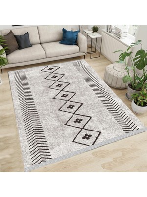 Nar Store Home Decoser 5029 Iskandinav Desen Yıkanabilir Pamuk Taban Kilim