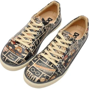 Kadın Vegan Deri Çok Renkli Sneakers - Warner Bros Expecto Patronum Harry Potter Tasarım