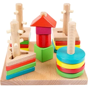 Ahşap Şekil Renk Tanıma Kurulu Geometrik Yapı Taşları Renkli Tıknaz Bulmaca Oyuncaklar Doğum Günü Hediyesi Oyuncak 3 4 5 Yaşında (Yurt Dışından)