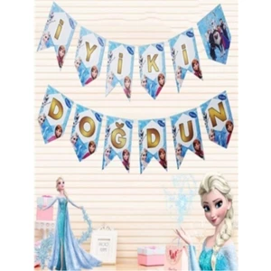Frozen Karakter Temalı Iyiki Doğdun Yazılı Banner