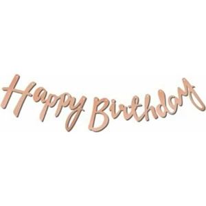 Gold Renk Happy Birthday Yazılı Banner
