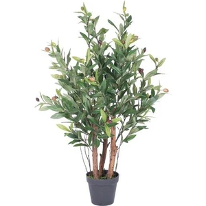 Yapay Çiçek Zeytin Ağacı 3 Gövdeli Plastik Siyah Saksıda 60 cm Yapay Ağaç