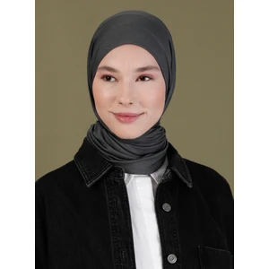 Penye Eşarp - Koyu Gri - Ecardin