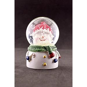 Hediye Filesi Yılbaşı Tombik Kardan Adam Temalı Mini Boy Işıklı Kar Küresi 6,5 cm A