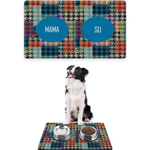 Tuval Köpek Mama Altlığı Mama Paspası Köpek Mama Eğitim Paspası 50 x 35cm