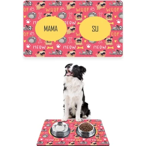 Meow Woof Köpek Mama Altlığı Mama Paspası Köpek Mama Eğitim Paspası 50 x 35cm