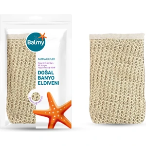 Doğal Banyo Eldiveni Sisal ve Pamuk Malzemeden Üretilmiş 1 Adet Yoğun Masaj Etkili