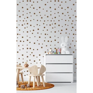 Lizpo Decor Kahverengi Yıldız Duvar Sticker 3-4-5 cm 130 Adet Bebek ve Çocuk Odası Dekoratif Duvar Çıkartması Sticker