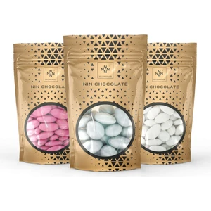 Nin Chocolate Karışık Badem Draje Pembe-Sedef-Gümüş 450 gr
