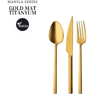 Mahila 5500 Titanyum Mat Gold 42 Parça Çatal Kaşık Bıçak Takımı