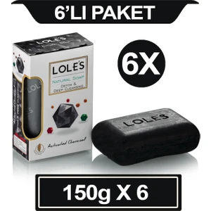 Lüks Bitkisel Aktif Karbon Kömür Sabunu 6X150 gr