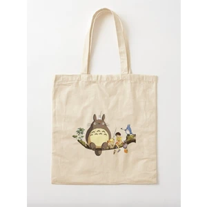 Tuğba Baby Um Totoro Baskılı Ham Bez Omuz Çantas