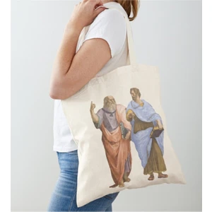 Tuğba Baby  aristo ve Sokrates Baskılı Ham Bez Omuz