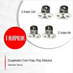 Duşakabin / Cam Kabin Tekerleği 4'lü Takım (2 Alt+2 Üst)