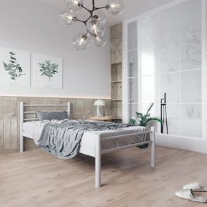 K70 Beyaz Metal Karyola Tek Kişilik (120X200 Cm) Yataksız