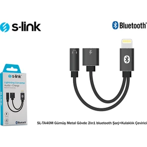 SL-TA40M Lightining Erkek/usb Tip C Dişi Şarj + 3.5mm Aux Dişi Ses + Bluetooth Çevirici