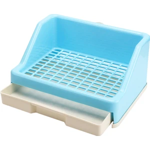 F Fityle Küçük Pet Çöp Kutusu Fixable Tuvalet Tepsisi Pan Lazımlık Trainer Tavşan Kafesi Mavi  (Yurt Dışından)