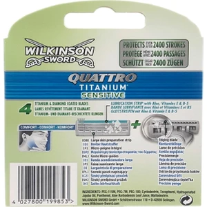 Wilkinson Sword Wilkinson Sword Quattro Titanium Sensitive Tıraş Makinesi 4 Yedek Hediyeli 4027800199853 Kat