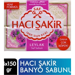 Hacı Şakir Hacı Şakir Banyo Sabunu 4X150 gr Leylak 8693495054546 Banyo Sabunu