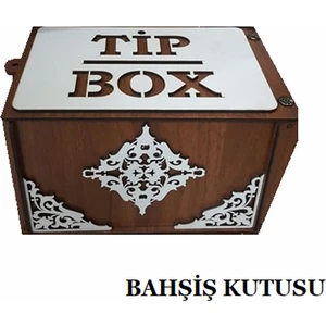 Tip Box Ahşap Kumbara Tipbox Kilitli Bahşiş Kutusu