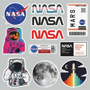 Zobar Markt Nasa Temalı Laptop Notebook Tablet Sticker Set 1