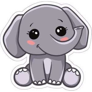 Zobar Markt Zobarmarkt Fil Temalı Defter Ajanda Planner Laptop Sticker 7 cm