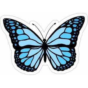 Zobar Markt Zobarmarkt Mavi Kelebek Defter Ajanda Planner Laptop Sticker 5 cm