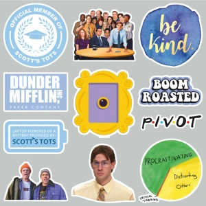 Zobar Markt Ofis Temalı Laptop Notebook Tablet Sticker Set 4 Uyumlu