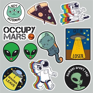 Zobar Markt Nasa Temalı Laptop Notebook Tablet Sticker Set 4