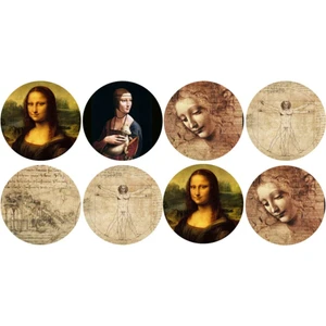 Zobar Markt Leonardo Da Vinci Tabloları Sticker 4 x 4 cm