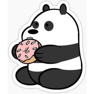 Zobar Markt Zobarmarkt Donut Yiyen Panda Defter Ajanda Planner  Bullet Journal Laptop Sticker, 8 cm