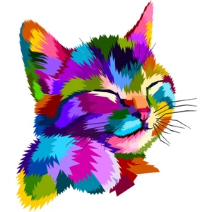Zobar Markt Rengarenk Kedi Sticker