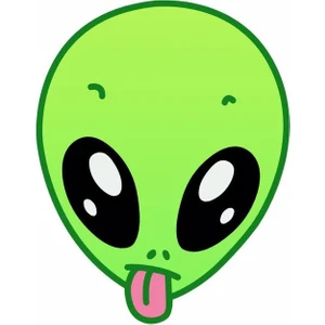 Zobar Markt Zobarmarkt Yeşil Uzaylı Defter Ajanda Planner Laptop Sticker, 5 cm