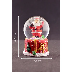 Star Global Dekoratif Noel Baba Yılbaşı Yeni Yıl Armağanı Merry Christmas Sevimli Noel Baba Temalı Mini Boy Işıklı Kar Küresi 6,5 cm