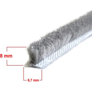 Sürme ve Cam Balkon Kıl Fitil ( Taban 6,7 x Yükseklik 8 mm ) 20 Metre