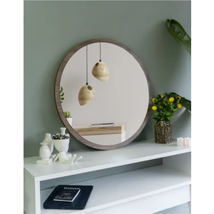 45 cm Ceviz Dekoratif Yuvarlak  Ayna