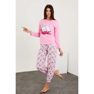 Gimer Avm Baskılı Uzun Kol Pijama Takım
