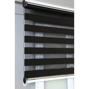 Bizden Perde Siyah Renk Düz Zebra Stor Perde