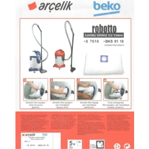 Arçelik S 7610 Robotto Süpürge Toz Torbası 5 Adet