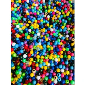 Flea Market 6mm Karışık Renk Plastik Boncuk - 500 Adet