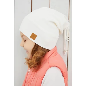 Kız Bebek Çocuk Beyaz Şapka Bere El Yapımı Rahat Cild Dostu %100 Pamuklu Kaşkorse