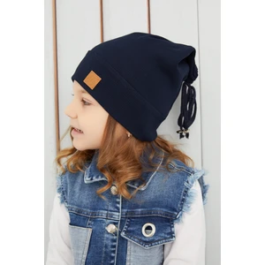 Kız Bebek Çocuk Lacivert Şapka Bere El Yapımı Rahat Cild Dostu %100 Pamuklu Kaşkorse